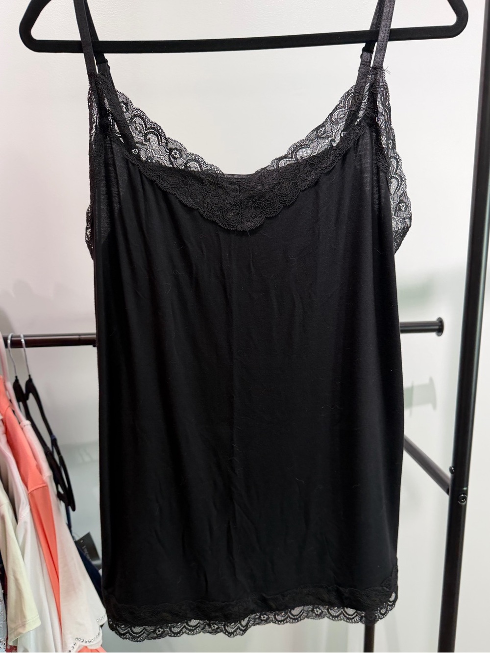 Lane Bryant Black Lace Trim Camisole Tank